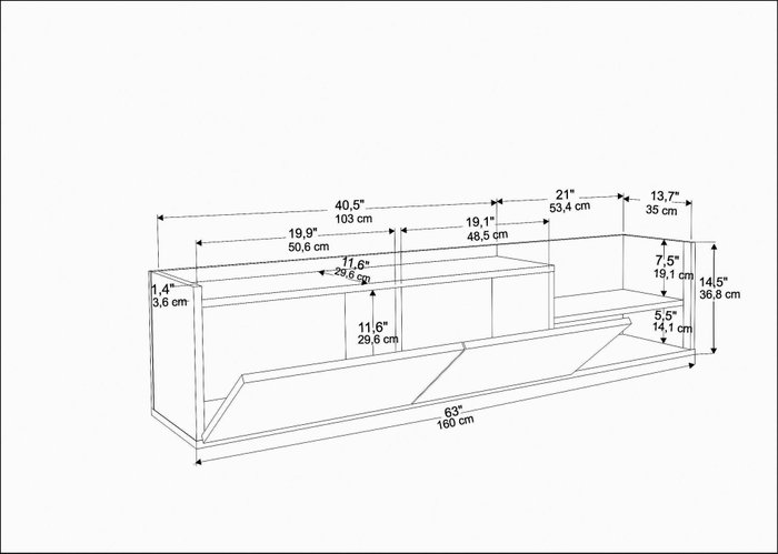 Hanah Home Krog Soporte para TV Antracita y Blanco Hanah Home Krog Soporte para TV Antracita y Blanco